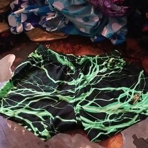 NEW 3°Green Metallic Lightning Festival Shorts
